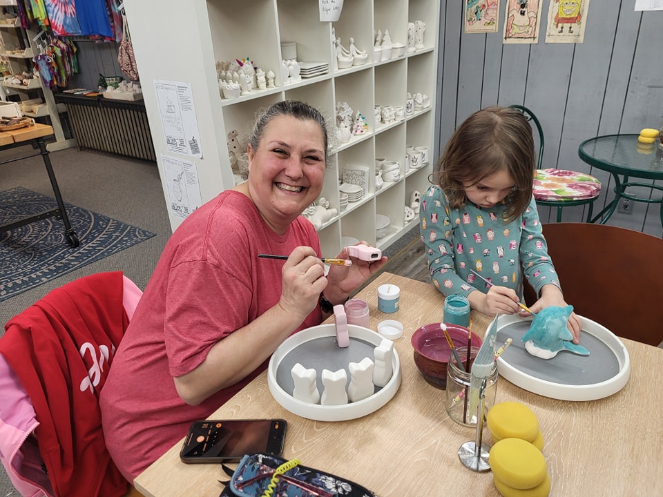 Grandma & grandchild painting