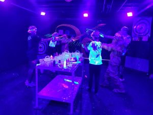 during splattering